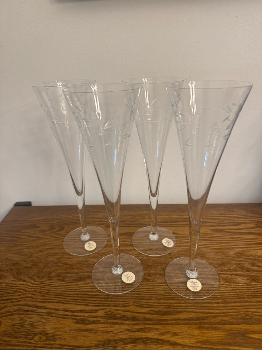 Princess House Heritage 10" Fluted Champagne Glasses Set of 4 Vintage Crystal